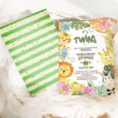 Twins Boho Safari Animals Baby Shower Einladung