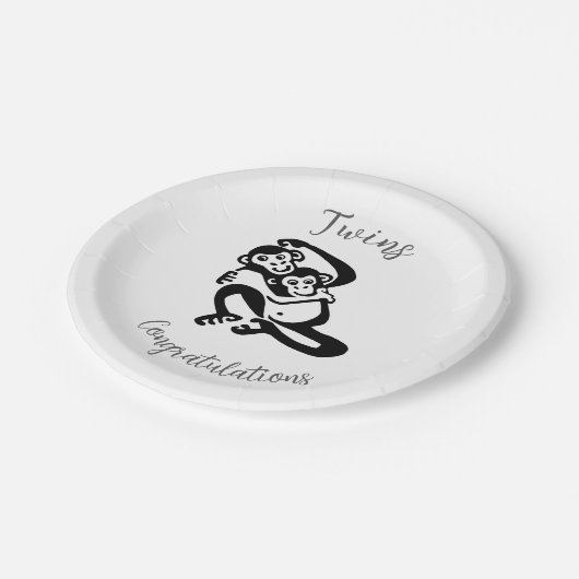 Twins - Bonobo - Glückwunsch - Pappteller (Schrägansicht)