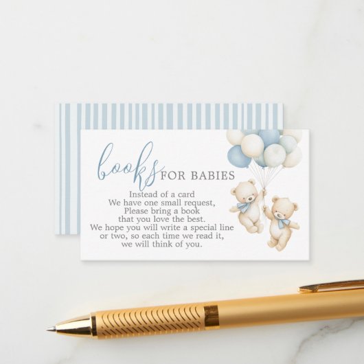 Twins Books for Babies Request Card Begleitkarte (Vorderseite/Rückseite Beispiel)