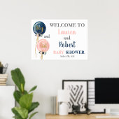 Twins Boy and Girl Baby Dusche Begrüßungszeichen Poster (Heimbüro)