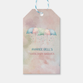 Twins Boy and Girl Dusche Regenschirm Geschenkanhänger