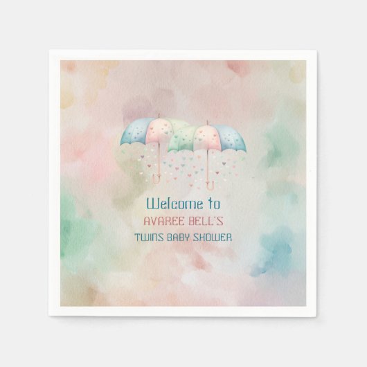 Twins Boy and Girl Dusche Regenschirm Serviette (Vorderseite)