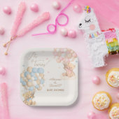 Twins Boy and Girl Pink Blue Baby Dusche Pappteller (Party)