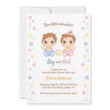 Twins Boy Girl Baby Dusche