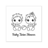 Twins Boy Girl Baby Dusche Permastempel (Design)