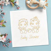 Twins Boy Girl Baby Dusche Servietten Mit Folie
