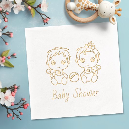 Twins Boy Girl Baby Dusche Servietten Mit Folie