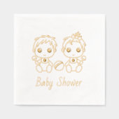 Twins Boy Girl Baby Dusche Servietten Mit Folie (Vorderseite)