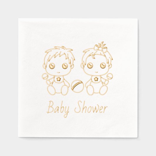 Twins Boy Girl Baby Dusche Servietten Mit Folie (Vorderseite)