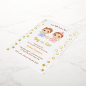 Twins Boy Girl Baby Shower Folieneinladung (Gedreht)