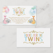 Twins Boy Girl Elephant bringen ein Buch Begleitkarte (Vorne/Hinten)