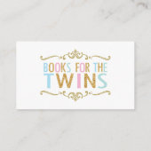 Twins Boy Girl Elephant bringen ein Buch Begleitkarte (Rückseite)