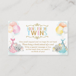 Twins Boy Girl Elephant bringen ein Buch Begleitkarte