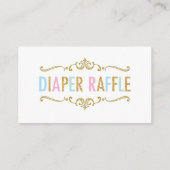 Twins Boy Girl Elephant Diaper Raffle Ticket Begleitkarte (Rückseite)