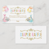 Twins Boy Girl Elephant Diaper Raffle Ticket Begleitkarte (Vorne/Hinten)