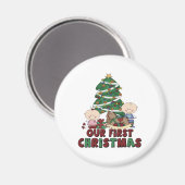 Twins Boy & Girl erste Weihnachtsfeier Magnet (Vorderseite/Rückseite)