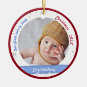 Twins Boy Girl Fotos First Merry Little Christmas Keramik Ornament (Vorne)