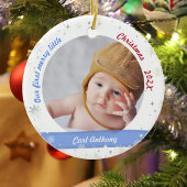 Twins Boy Girl Fotos First Merry Little Christmas Keramik Ornament