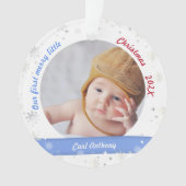 Twins Boy Girl Fotos First Merry Little Christmas Ornament (Vorderseite)