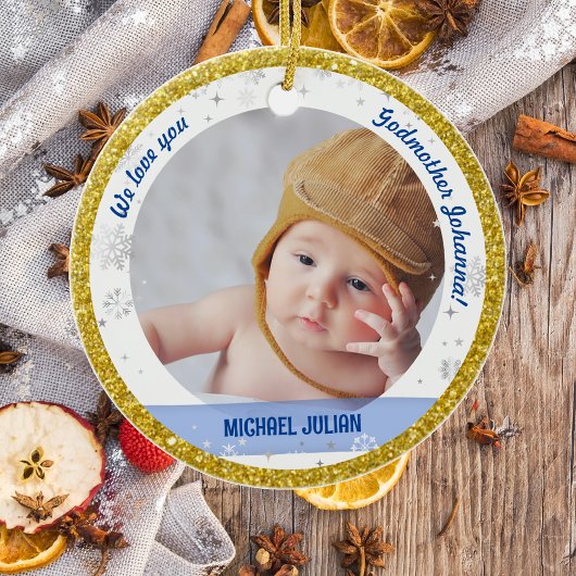 Twins Boy Girl Fotos Godmutter 1. Weihnachtskind Keramik Ornament