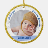 Twins Boy Girl Fotos Oma First Christmas Baby Keramik Ornament (Vorne)