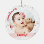 Twins Boy Girl Fotos Oma First Christmas Baby Keramik Ornament (Hinten)
