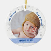 Twins Boy Girl Fotos Tante First Christmas Baby Keramik Ornament (Vorne)