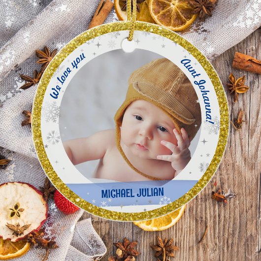 Twins Boy Girl Fotos Tante First Christmas Baby Keramik Ornament