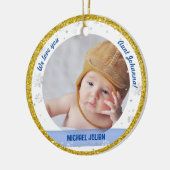 Twins Boy Girl Fotos Tante First Christmas Baby Keramik Ornament (Links)