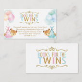 Twins Boy Girl Teddy Bears buchen Begleitkarte (Vorne/Hinten)