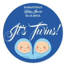 Twins Boys Baby Shower Party Blue. Servietten