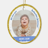 Twins Boys Fotos Godmutter First Christmas Baby Keramik Ornament (Links)
