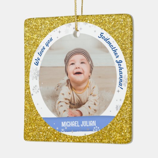 Twins Boys Fotos Godmutter First Christmas Baby Keramikornament (Links)