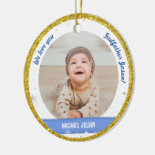 Twins Boys Fotos Godvater First Christmas Baby Keramik Ornament (Links)