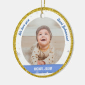 Twins Boys Fotos Tante Niedlich First Christmas Ba Keramik Ornament (Links)
