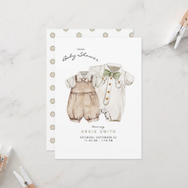 Twins Boys Niedlich Clothes Kinderdusche Einladung