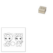 Twins Cat Bear Baby Jumpsuit 1x1 Gummistempel (Stempel)