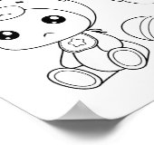 Twins Cat Bear Baby Jumpsuit Colour Page Poster (Ecke)