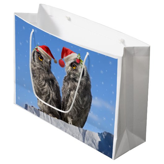 Twins Christmas Große Geschenktasche Geschenktüte (Vorderseite Schrägansicht)