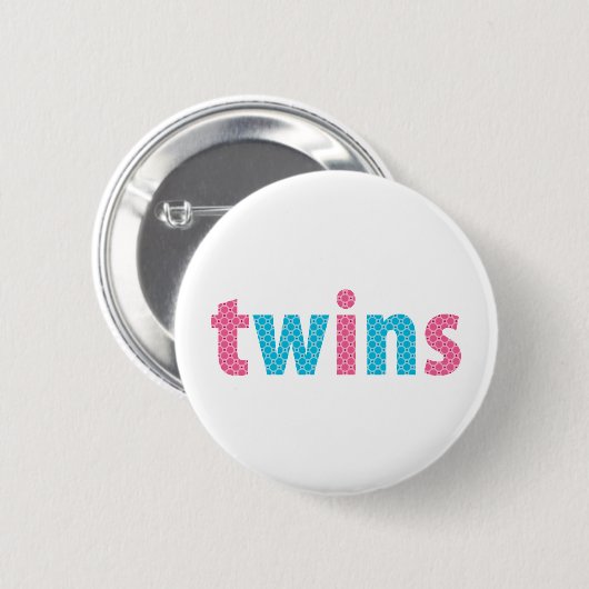TWINS COLLECTION - gemischt {aqua + pink} Button (Vorne & Hinten)