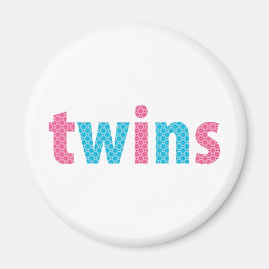 TWINS COLLECTION - gemischt {aqua + pink} Magnet (Vorne)