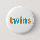 TWINS COLLECTION - Jungen {Orange + aqua} Button (Vorderseite)