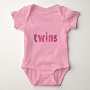 TWINS COLLECTION - Mädchen {violett + rosa} Baby Strampler