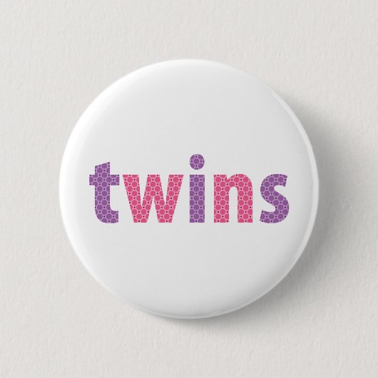 TWINS COLLECTION - Mädchen {violett + rosa} Button (Vorderseite)