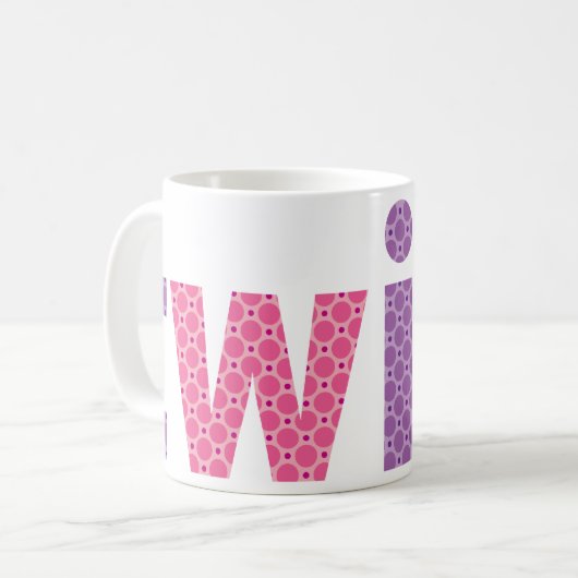 TWINS COLLECTION - Mädchen {violett + rosa} Kaffeetasse (Vorderseite Links)