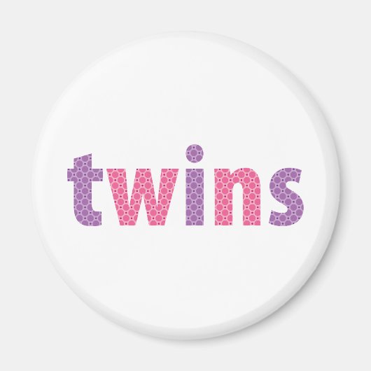 TWINS COLLECTION - Mädchen {violett + rosa} Magnet (Vorne)