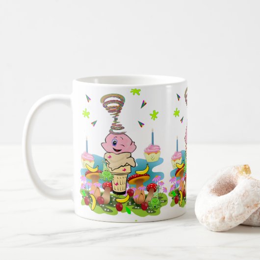 Twins Cupcake Happy Birthday Mug  Kaffeetasse (Mit Donut)