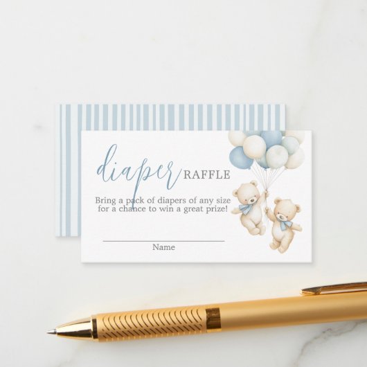 Twins Diaper Raffle Card Begleitkarte (Vorderseite/Rückseite Beispiel)