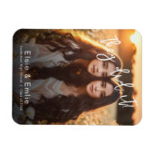 Twins Double Abschluss Foto Ankündigung Magnet (Horizontal)