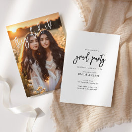 Twins Double Grad Party Foto Ankündigung